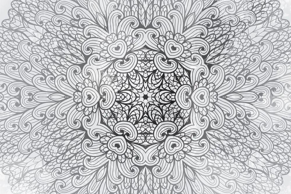 Εικόνα έθνικ Mandala σε μαύρο και άσπρο - 90x60