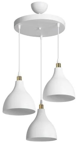RADE 203-0128 Vintage Κρεμαστό Φωτιστικό Καμπάνα Τρίφωτο 3 x E27 IP20 Λευκό Πλαστικό-Μ40 x Π40 x Υ80cm Globostar-203-0128-Λευκό 203-0128