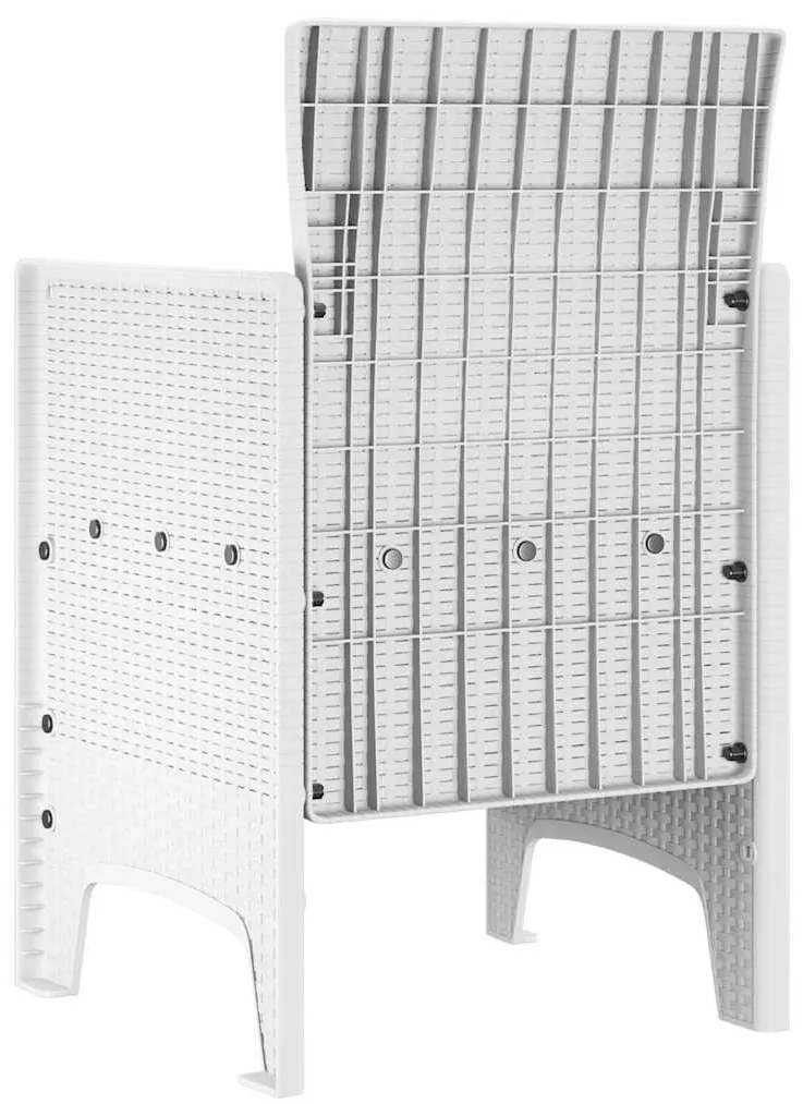 vidaXL Καρέκλα Κήπου 4 pcs Λευκό 53 x 49 x 85 εκ. PP