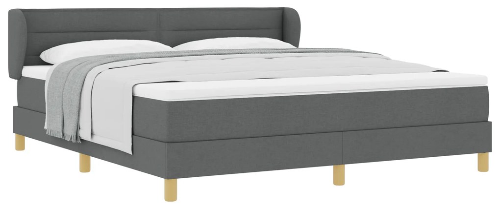 vidaXL Κρεβάτι Box Spring με Στρώμα σε Σκούρο Γκρι, 180x200 εκ Υφασμάτινο