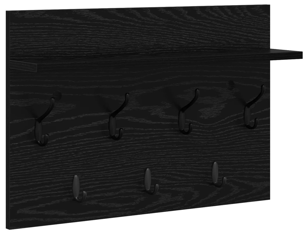 vidaXL Τοίχου Κρεμάστρα Μαύρη δρυς 60 x 40 x 12 cm Επεξεργασμένο ξύλο