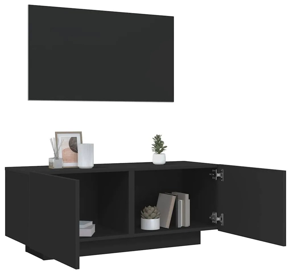 vidaXL Έπιπλο Τηλεόρασης Μαύρο 100 x 35 x 40 εκ. Επεξ. Ξύλο