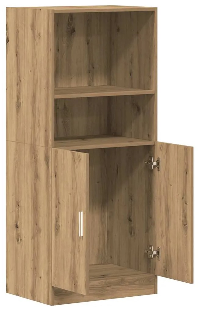 Ντουλάπι Κουζίνας Αρτισιανή Δρυς 57x41,5x131,5 εκ. Επεξεργ.Ξύλο - Καφέ
