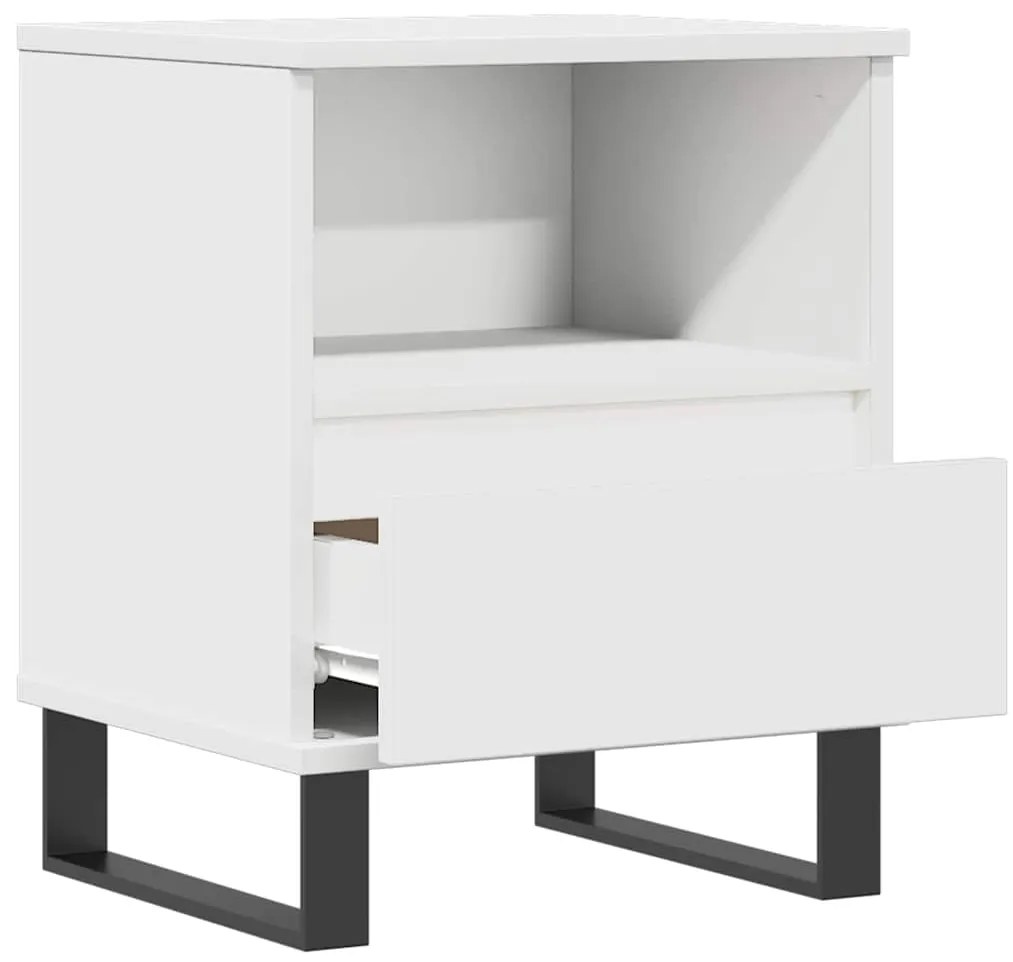 vidaXL Κομοδίνα Λευκά 2 τεμ. 40 x 35 x 50 εκ. από Επεξεργασμένο Ξύλο