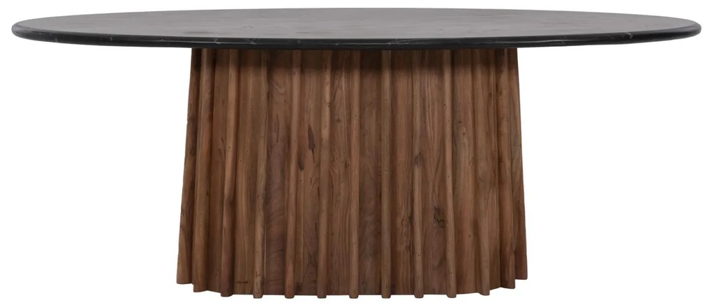 ΤΡΑΠΕΖΙ ΤΡΑΠΕΖΑΡΙΑΣ ΟΒΑΛ DRAXX  ΜΑΣΙΦ ΑΚΑΚΙΑ-ΜΑΥΡΟ ΜΑΡΜΑΡΟ 200x100x76Υεκ.