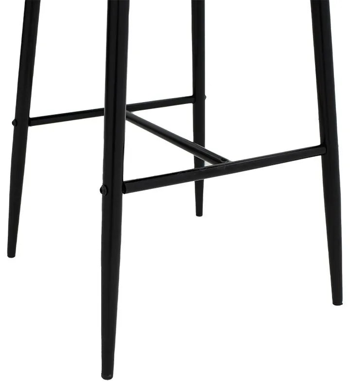 Σκαμπό bar Patrin Μεταλλικό Μαύρο και Βελούδο Μαύρο 49x48x98εκ. 2αδα 49x48x98 εκ.