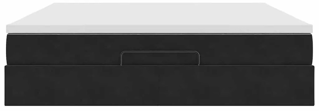vidaXL Οθωμανικό κρεβάτι με στρώμα Μαύρο 180x200cm Velvet