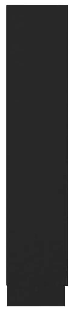 Βιτρίνα Μαύρη 82,5 x 30,5 x 150 εκ. Μοριοσανίδα - Μαύρο
