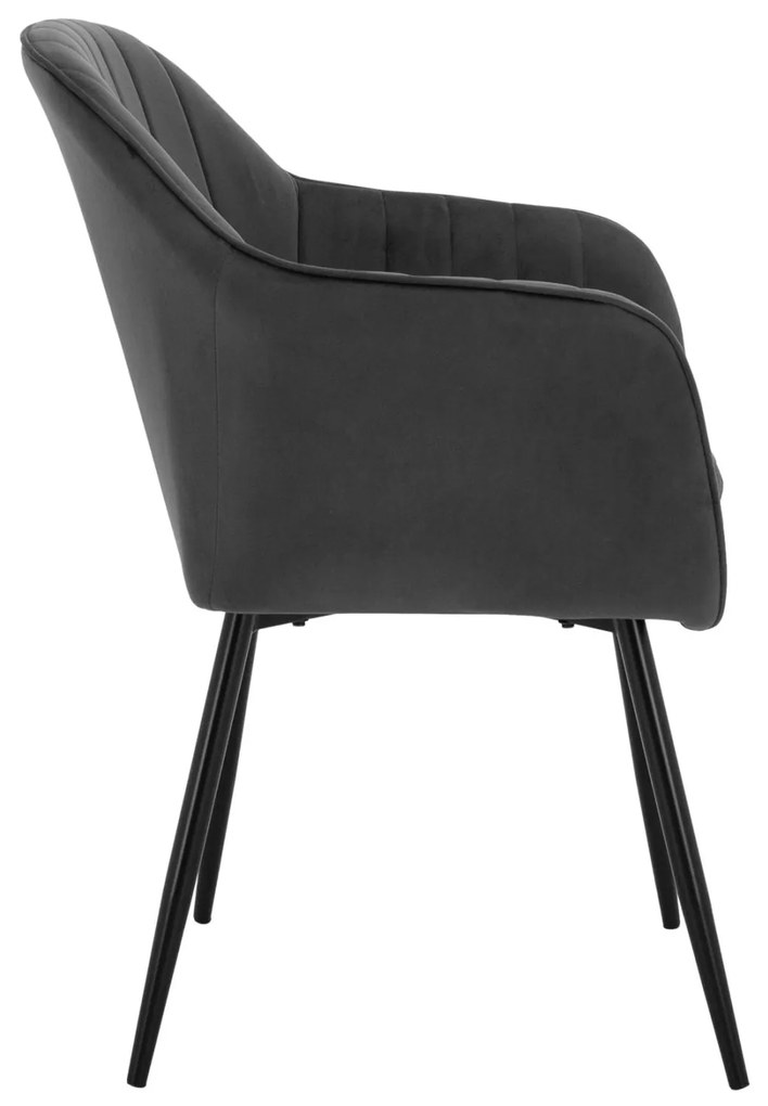 Καρέκλα SAWYER Βελούδο Γκρί 53x60x76Y εκ. 2αδα 53x60x76 εκ.