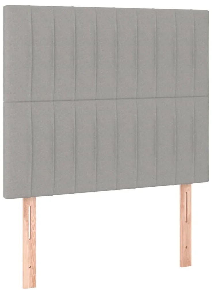 vidaXL Κρεβάτι Boxspring με Στρώμα Ανοιχτό Γκρι 90x200 εκ. Υφασμάτινο