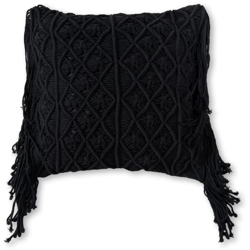 Decorative pillow S Line 43cm X 43cm Τετράγωνο Με Μαύρα Κρόσια SS87-0071