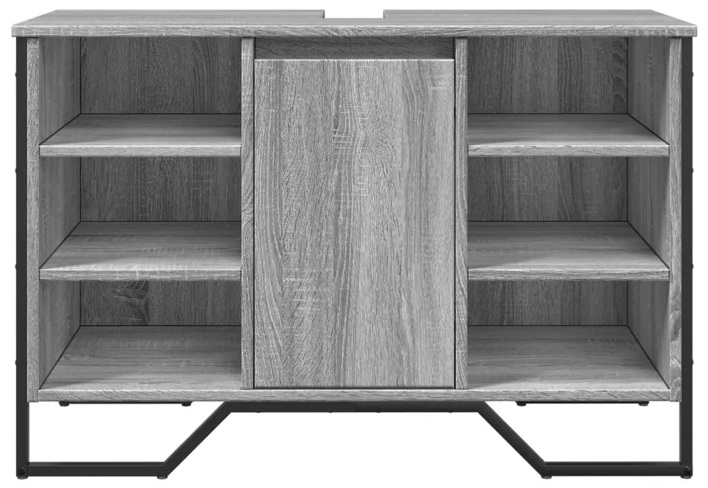 vidaXL Ντουλάπι Νιπτήρα Μπάνιου Γκρι Sonoma 91x35x60 εκ. Επεξ. Ξύλο