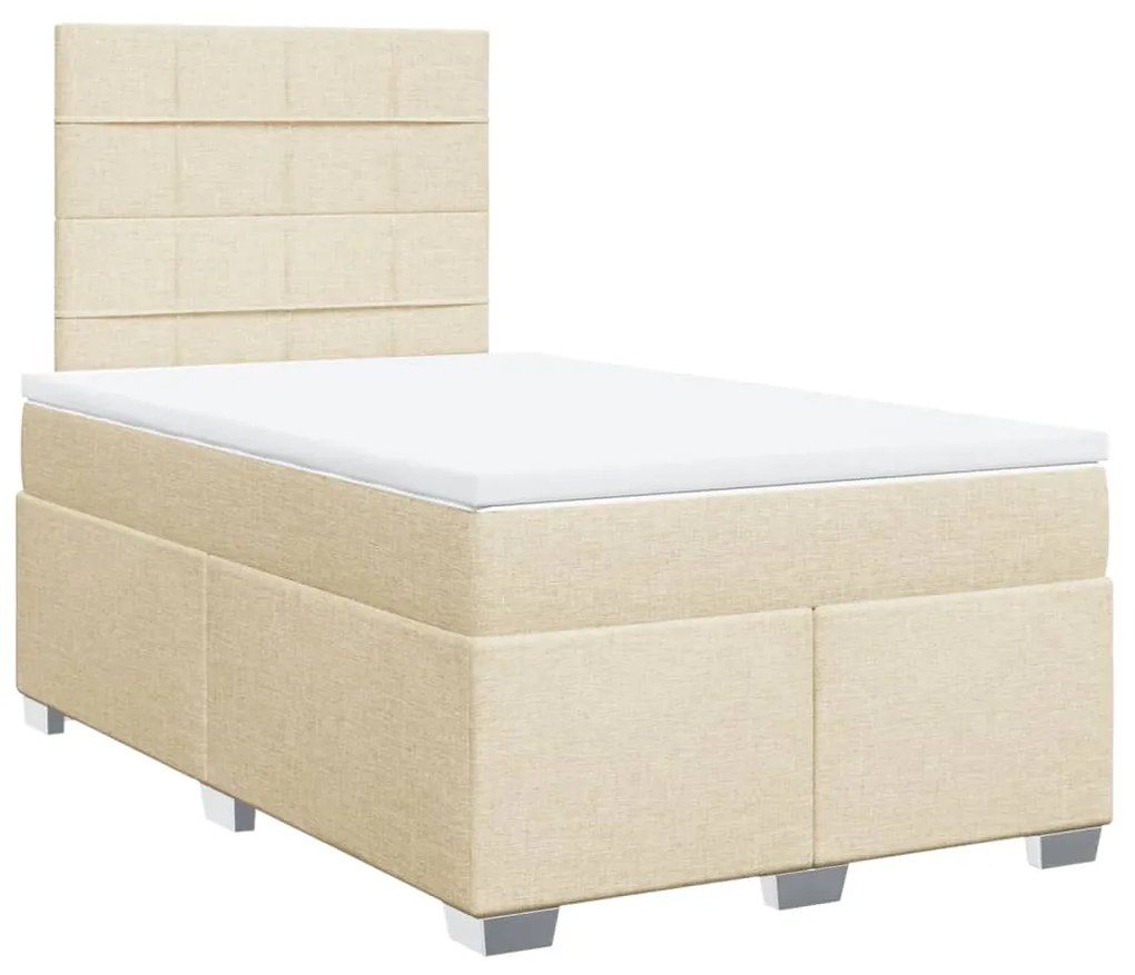 ΚΡΕΒΑΤΙ BOXSPRING ΜΕ ΣΤΡΩΜΑ ΚΡΕΜ 120X190 ΕΚ. ΥΦΑΣΜΑΤΙΝΟ 3292732