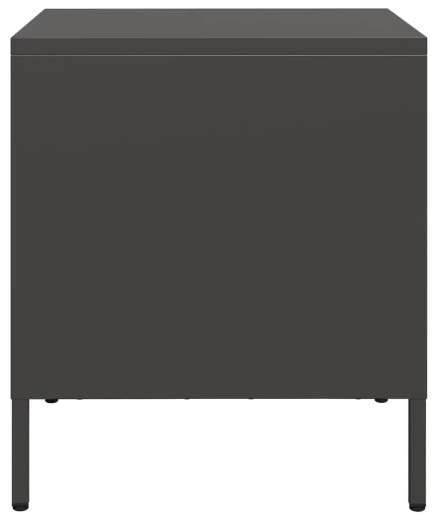 vidaXL Κομοδίνα 2 τεμ. Μαύρο 35x39x43,5 εκ. από Χάλυβα