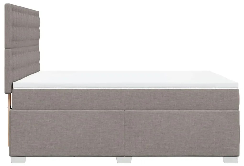 Κρεβάτι Boxspring με Στρώμα Taupe 140x200 εκ. Υφασμάτινο - Μπεζ-Γκρι