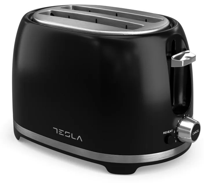 Φρυγανιέρα Tesla TS200BX, 850W, 7 Ρυθμίσεις θερμοστάτη, 2 Θέσεις φρυγανίσματος, Αυτόματο κεντράρισμα, Απόψυξη, Μαύρο χρώμα