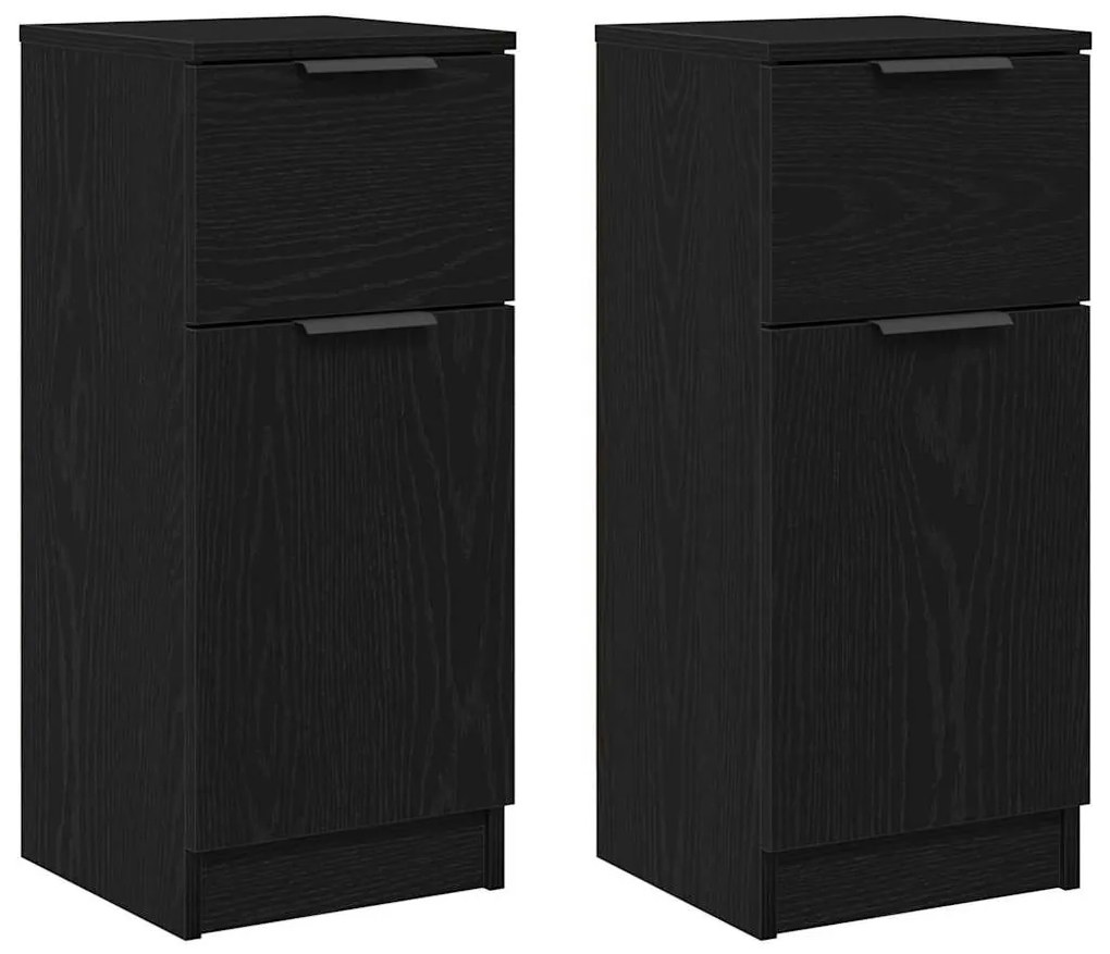 vidaXL Παραδοσιακά Πλευρικά Έπιπλα 2 pcs Μαύρη δρυς 30 x 30 x 70 εκ.