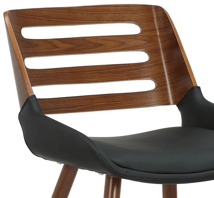 Καρέκλα Brody pu μαύρο-πόδι καρυδί 51x55x76 εκ.