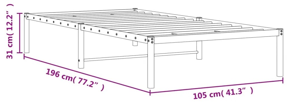 ΜΕΤΑΛΛΙΚΟ ΠΛΑΙΣΙΟ ΚΡΕΒΑΤΙΟΥ ΜΑΥΡΟ 100X190 CM 373649