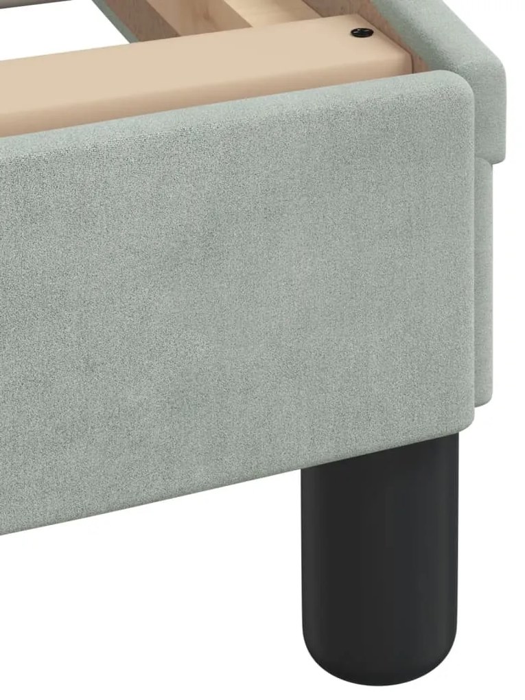 vidaXL Σκελετός Κρεβατιού Dover Αν. Γκρι 90x200 εκ. Βελούδινο