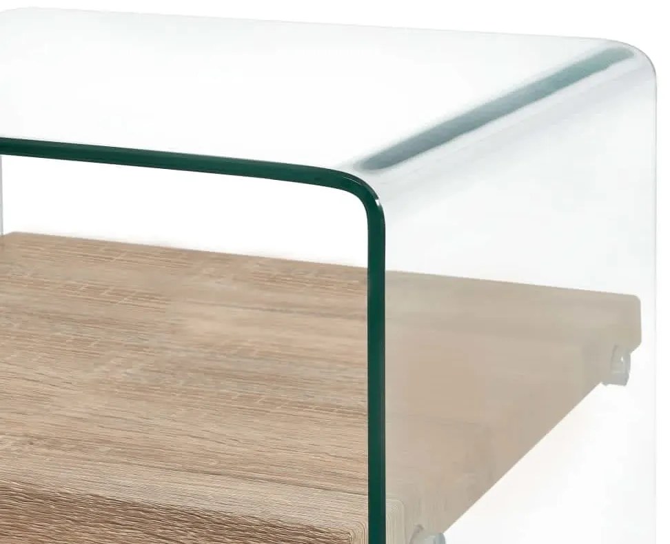 vidaXL Τραπεζάκι Σαλονιού Διάφανο 50 x 50 x 45 εκ. από Ψημένο Γυαλί