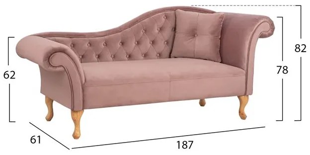 ΑΝΑΚΛΙΝΔΡΟ T.CHESTERFIELD ΣΑΠΙΟ ΜΗΛΟ ΒΕΛΟΥΔΟ NIOVI HM3008.05 ΔΕΞΙ ΜΠΡΑΤΣΟ 187x61x82Y - HM3008.05