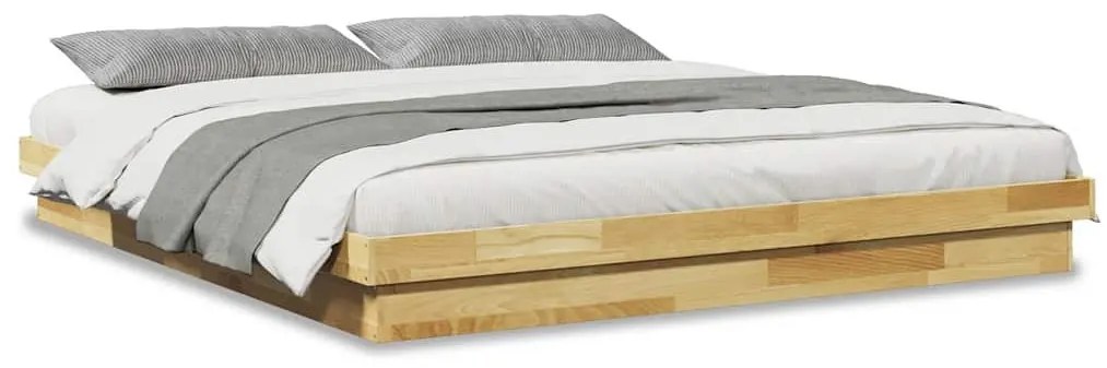 Πλαίσιο κρεβατιού χωρίς στρώμα 180x200 cm μασίφ ξύλο δρυς - Καφέ