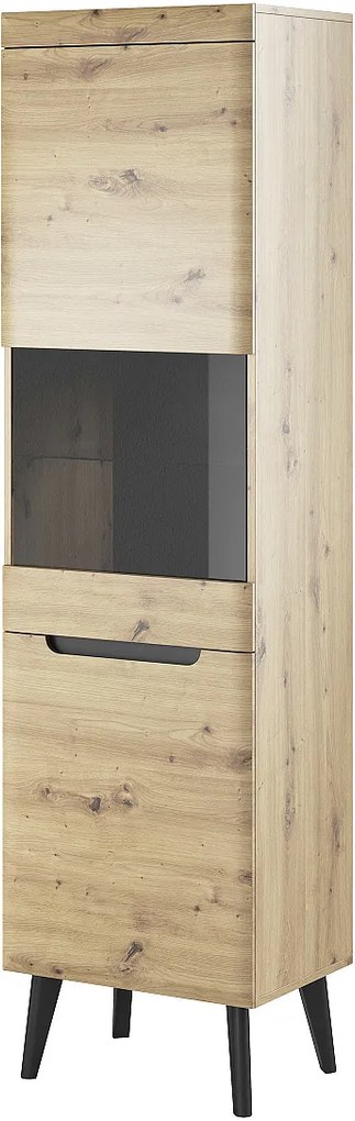 Lh-homefurniture Βιτρίνα Nordi Artisan+μαύρο 53x197x40cm 17104-NR-T-ART