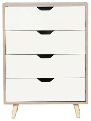 Ε746,1 ALINA Συρταριέρα με 4 Συρτάρια Απόχρωση Sonoma - Άσπρο  56x29x77cm Συρταριέρα Υπνοδωματίου,  Φυσικό/Άσπρο,  Paper, , 1 Τεμάχιο