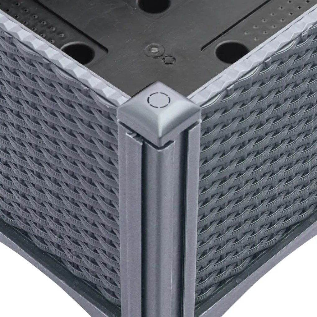 vidaXL Ζαρντινιέρα Κήπου με Πόδια Μπλε Γκρι 160x40x42 εκ. Πολυπροπυλένιο