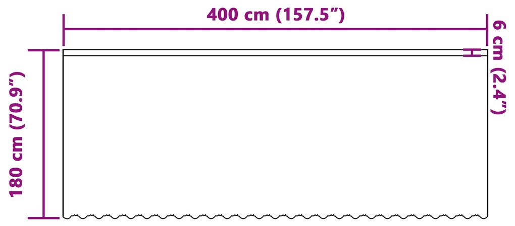 vidaXL Κουρτίνες με κουρτίνες Floral Λευκό 400 x 180 εκ Πολυεστέρας