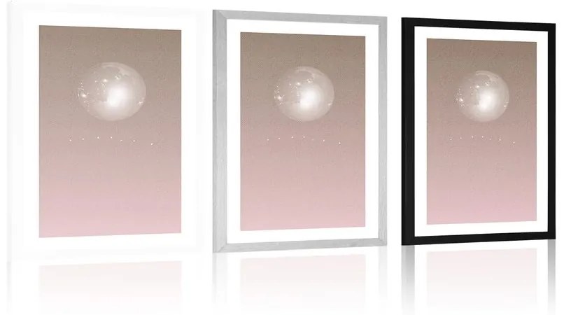 Αφίσα με παρπαστού Φεγγάρι σε απαλούς τόνους - 30x45 black