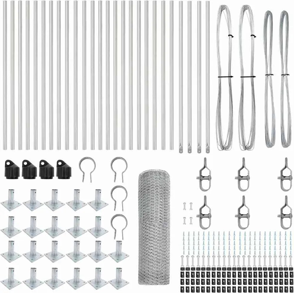 vidaXL Στύλος Περιφράξεων Ασημί