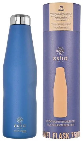Estia Θερμός - Μπουκάλι Travel Flask Save The Aegean 750ml Denim Blue 01-16616