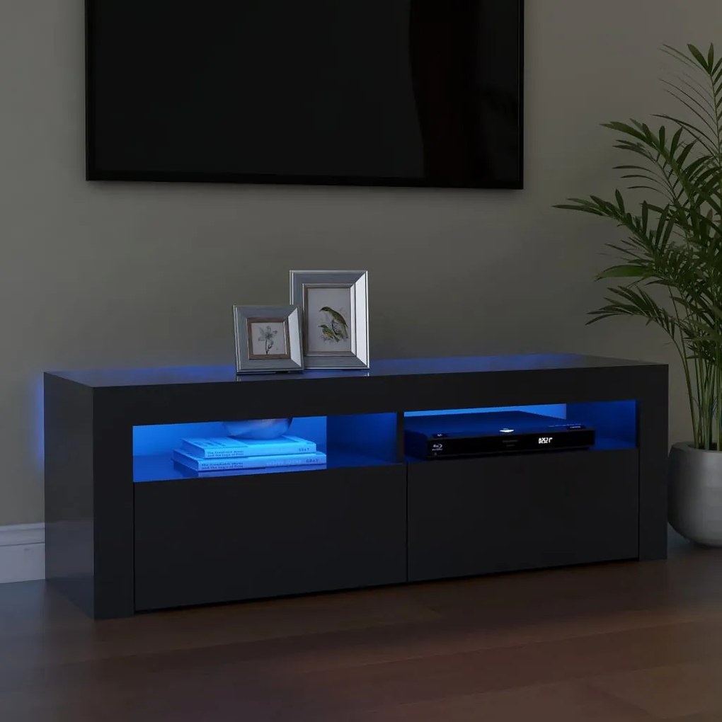 vidaXL Έπιπλο Τηλεόρασης με LED Γκρι 120 x 35 x 40 εκ.