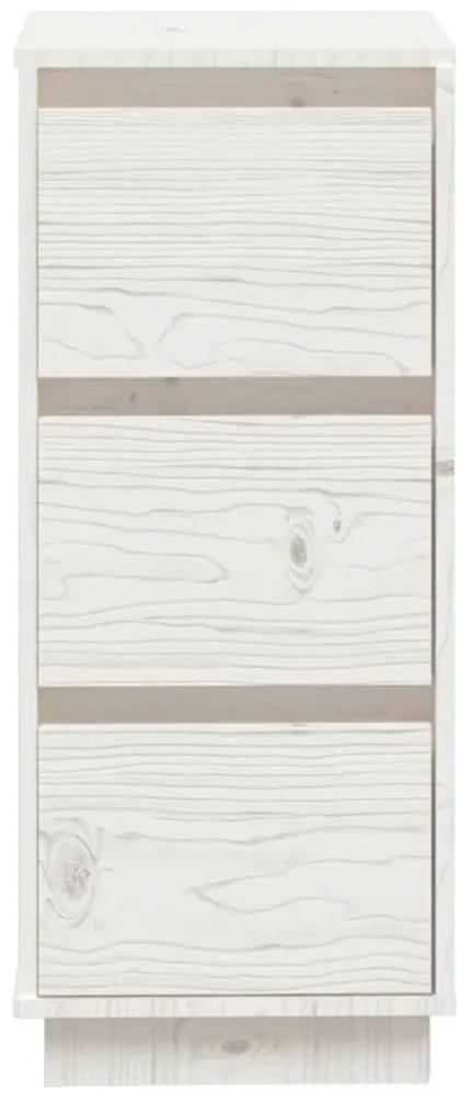 Συρταριέρα Λευκή 32 x 34 x 75 εκ. από Μασίφ Ξύλο Πεύκου - Λευκό