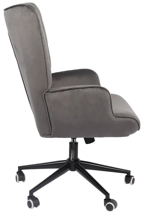 Καρέκλα γραφείου διευθυντή Lobima pakoworld περιστρεφόμενη ανθρακί βελούδο 71x68x104εκ