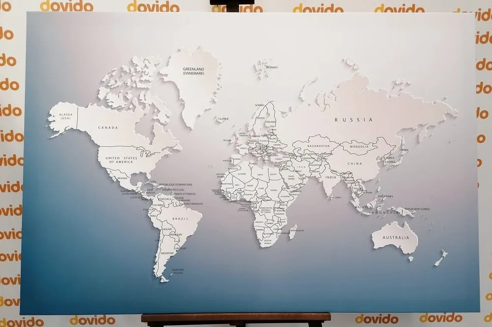 Εικόνα στον παγκόσμιο χάρτη φελλού σε πρωτότυπο σχέδιο - 120x80  smiley