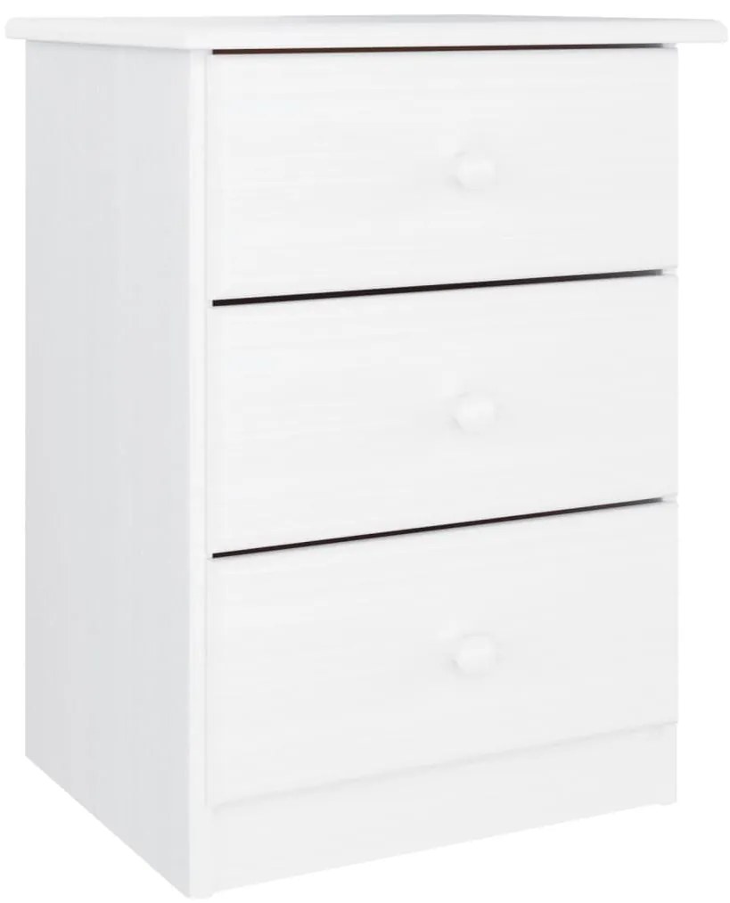vidaXL Κομοδίνο ALTA Λευκό 41 x 35 x 55,5 εκ. από Μασίφ Ξύλο Πεύκου