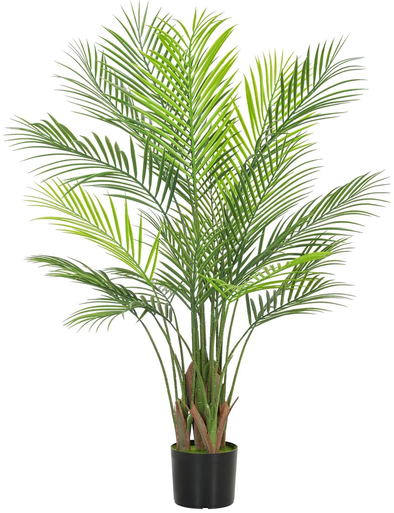 HOMCOM Τεχνητός φοίνικας μεγάλος 120cm Τεχνητό φυτό, Πλαστικό Τεχνητά φυτά σε γλάστρα για σαλόνι γραφείο