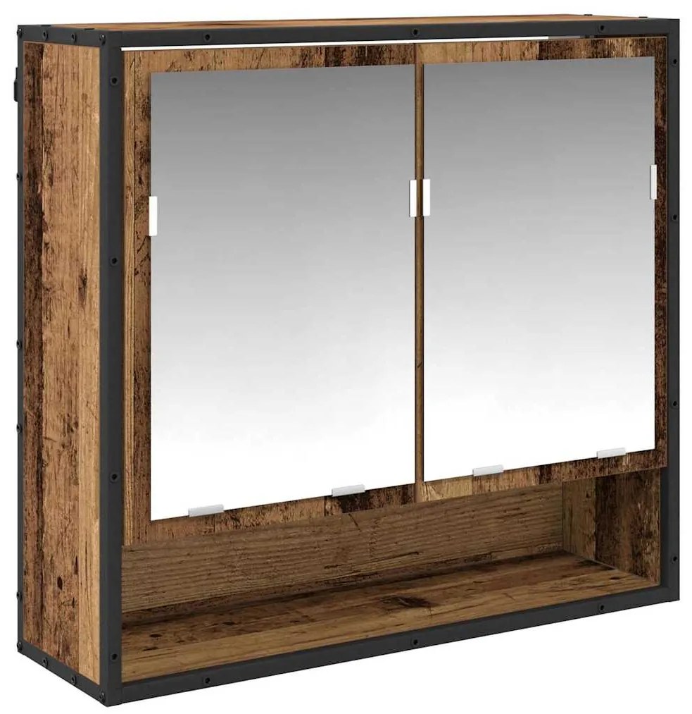 vidaXL Σετ Επίπλων Μπάνιου με ράφι 2 pcs Παλιό Ξύλο Επεξεργασμένο ξύλο