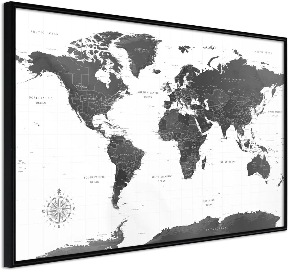 Αφίσα - The World in Black and White - 30x20 - Μαύρο - Χωρίς πασπαρτού