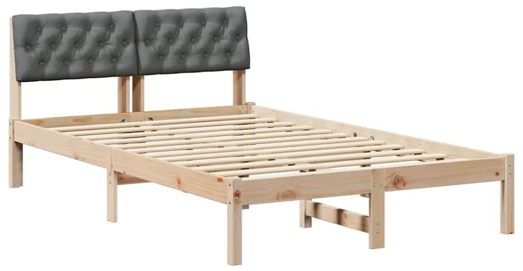 vidaXL Σκελετός Κρεβατιού Καφέ και σκούρο γκρι 120 x 190 cm