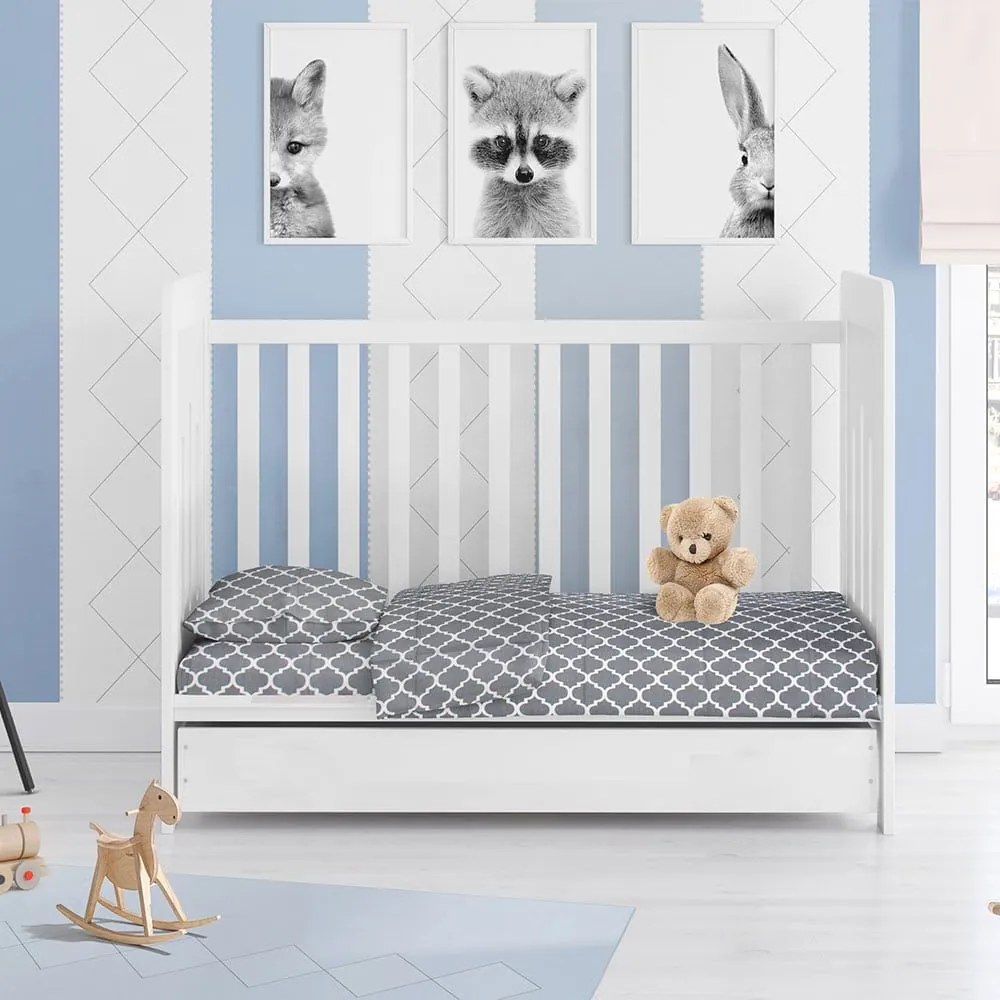 Σεντόνι Βρεφικό Windows 135 Grey DimCol Λίκνου 100% Cotton