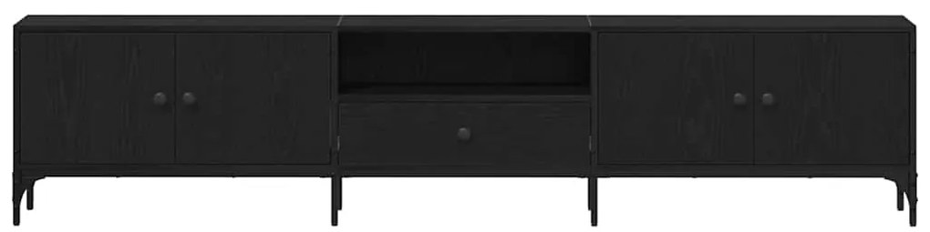 vidaXL Ντουλάπι TV Μαύρη δρυς 200 x 25 x 44 εκ Επεξεργασμένο ξύλο