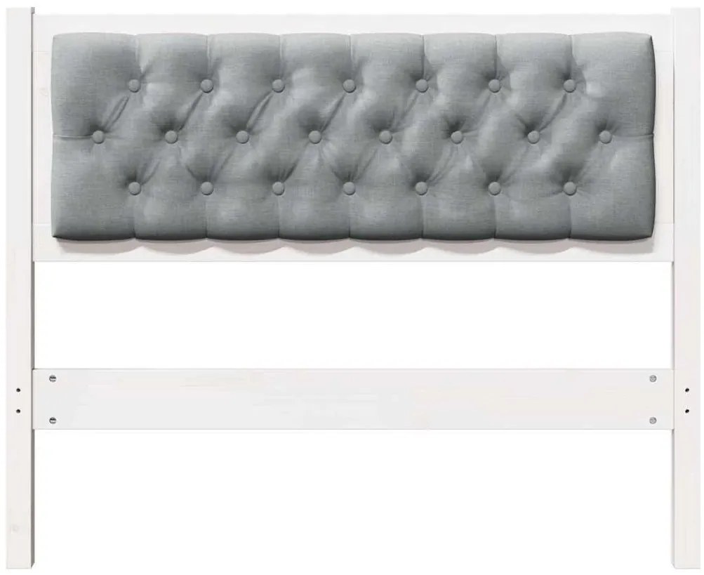 vidaXL Κεφαλάρι Άλλο Λευκό και ανοιχτό γκρι 100 cm Μασίφ ξύλο πεύκου