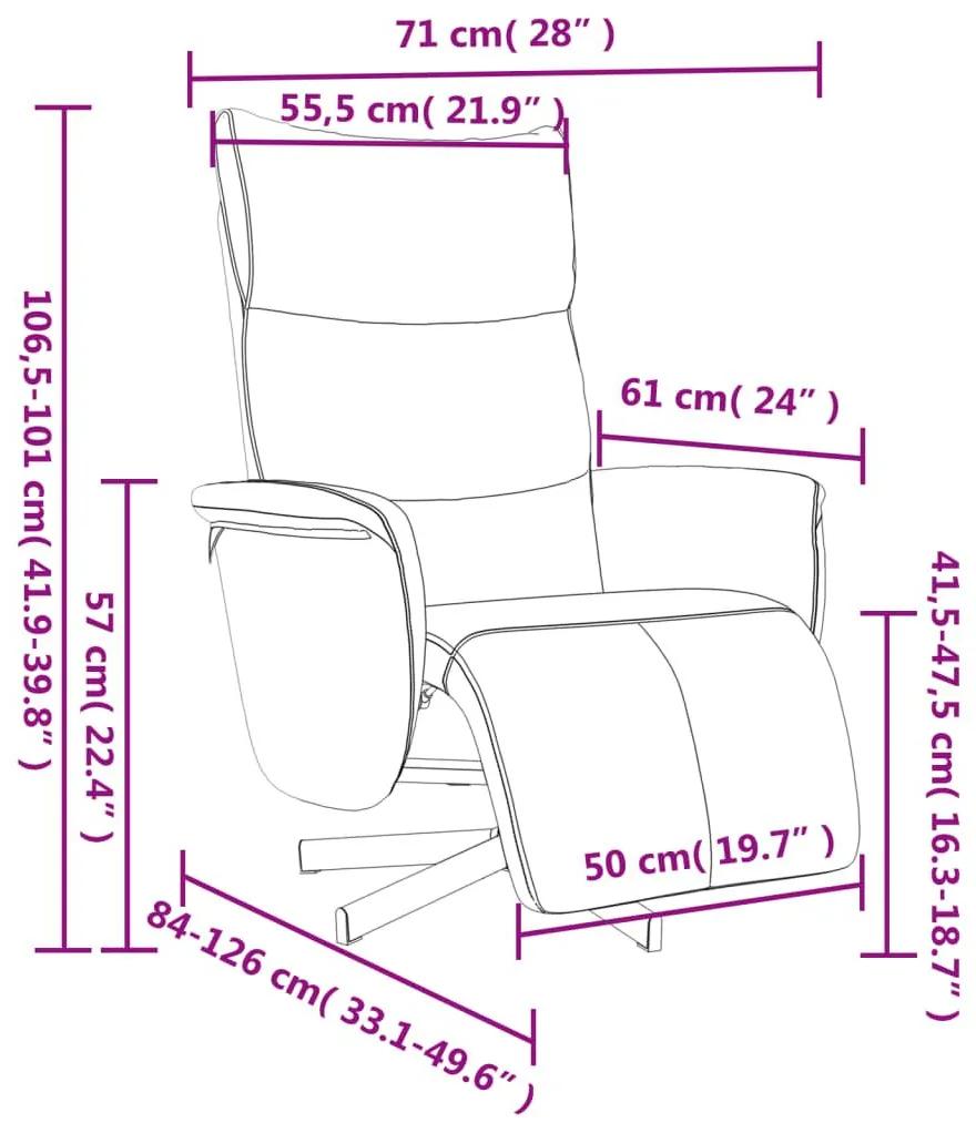 Πολυθρόνα Ανακλινόμενη με Υποπόδιο Γκρι από Συνθετικό Δέρμα - Γκρι