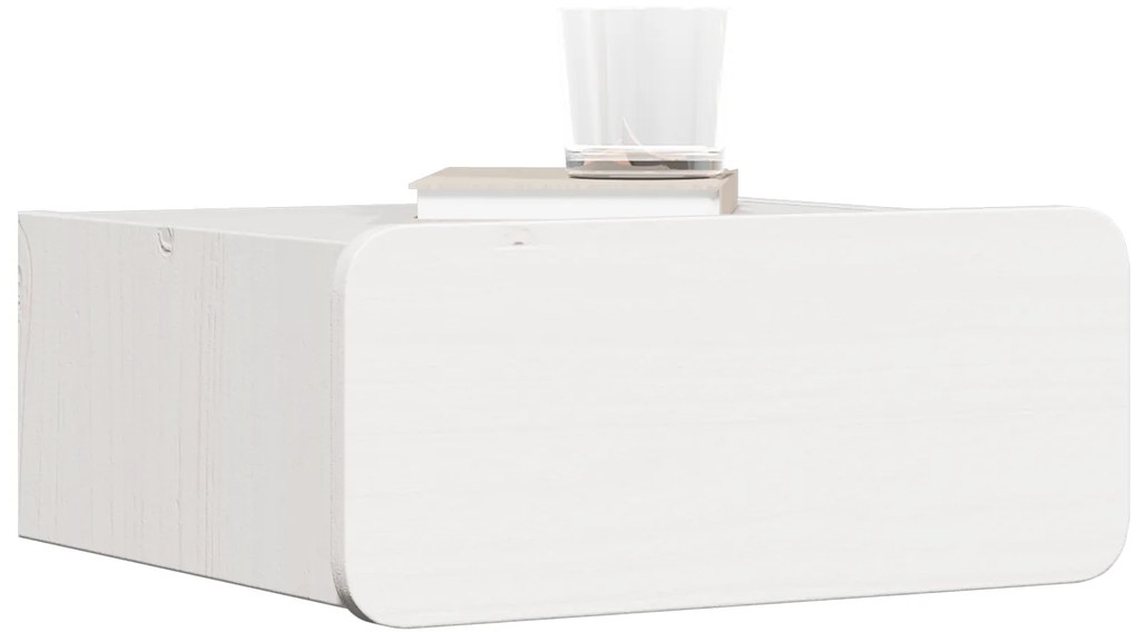vidaXL Κομοδίνο 2 pcs Λευκό 39 x 34 x 16.5 εκ. Μασίφ ξύλο πεύκου