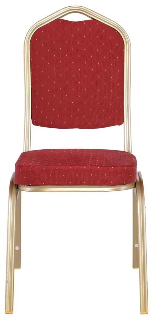 Καρέκλα Μεταλλική HILTON Light Gold/Ύφασμα Κόκκινο 44x55x93cm