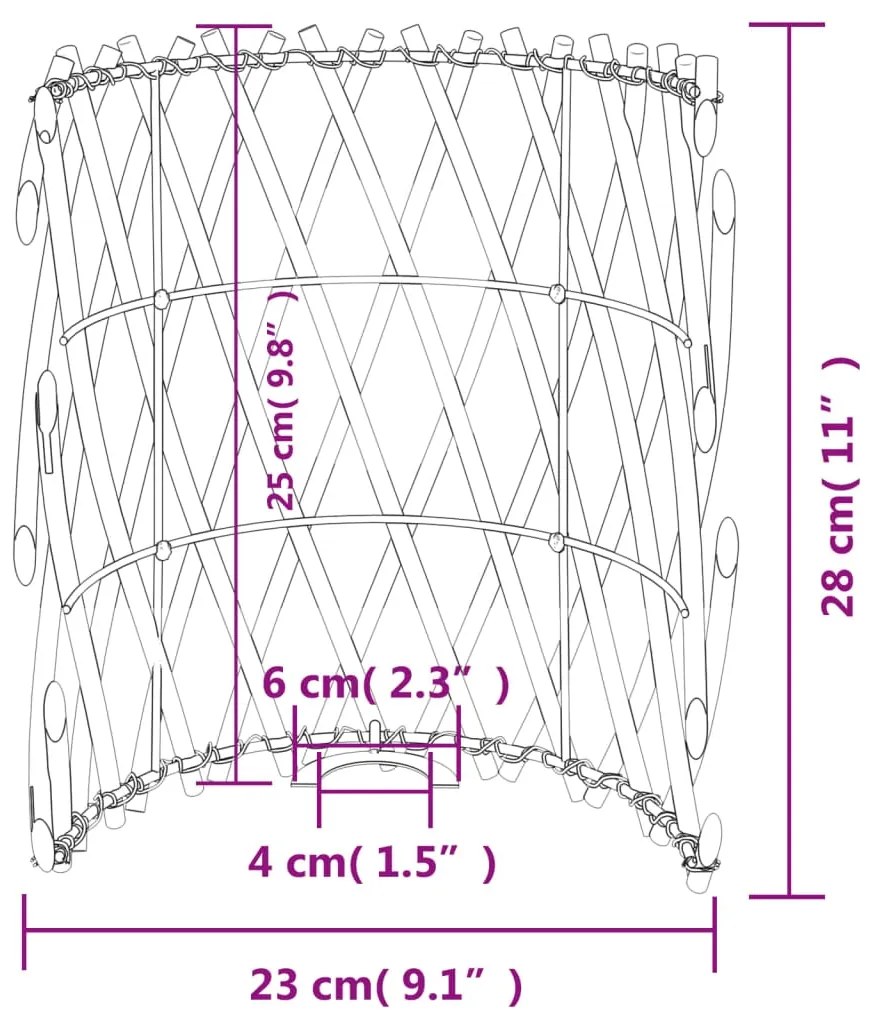 Καπέλο Φωτιστικού Ø23x28 εκ. από Wicker - Καφέ